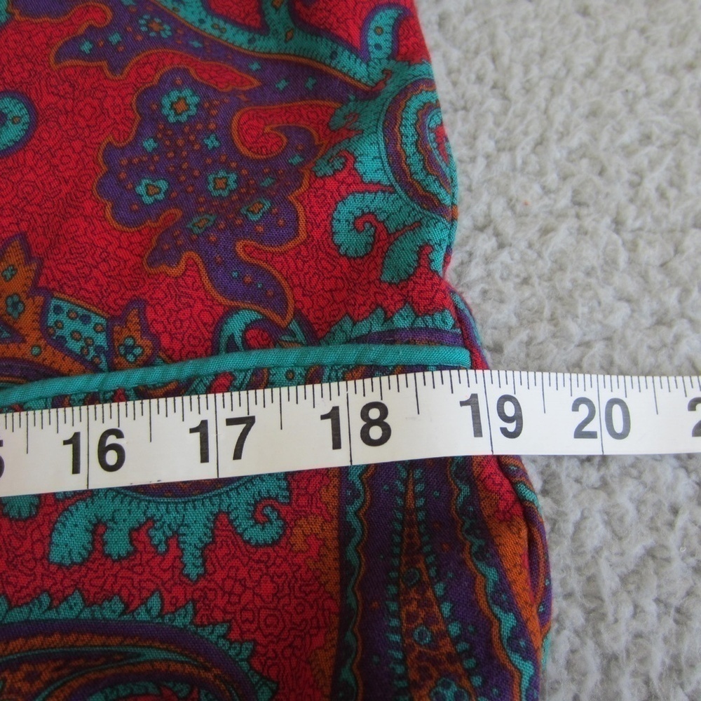 Vintage‎ Dress Womens Size 16 Red/Blue Paisley Zip Back Boho fairy beachy casual - Picture 10 of 14